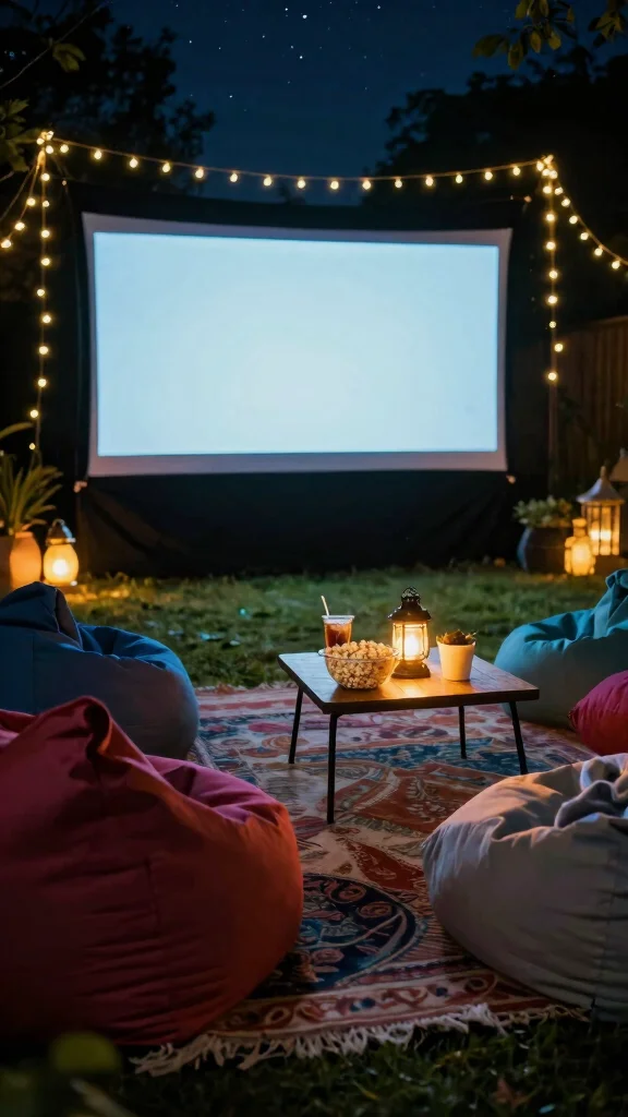 Cozy Outdoor Spaces That Celebrate Every Season in Style! - 6. Cozy Outdoor Movie Night 1