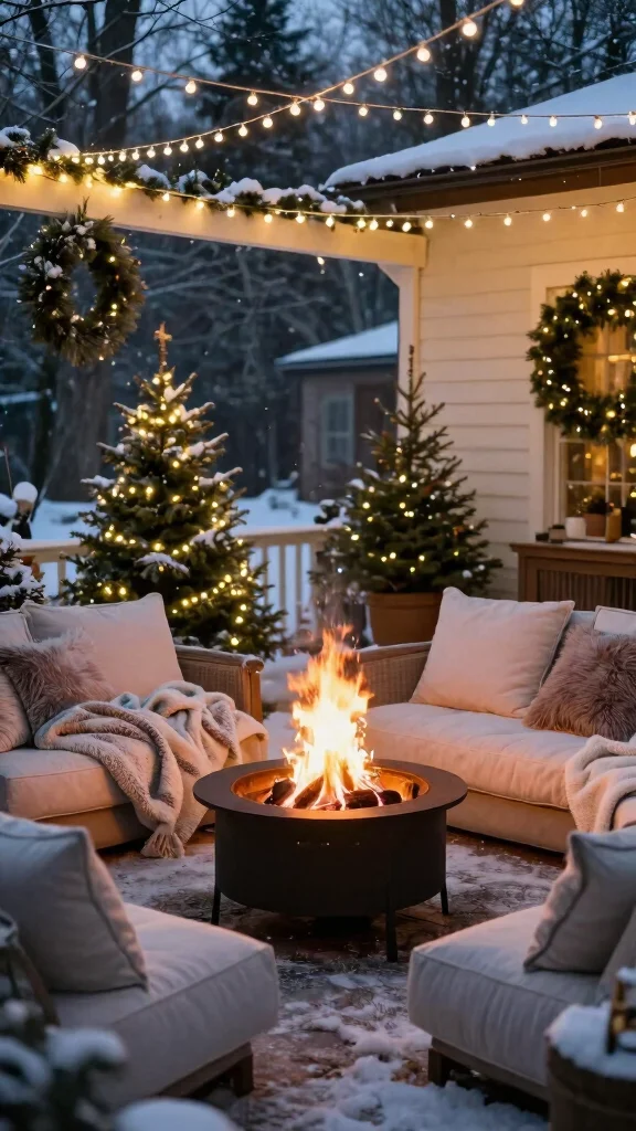 Cozy Outdoor Spaces That Celebrate Every Season in Style! - 7. Winter Wonderland Patio 1
