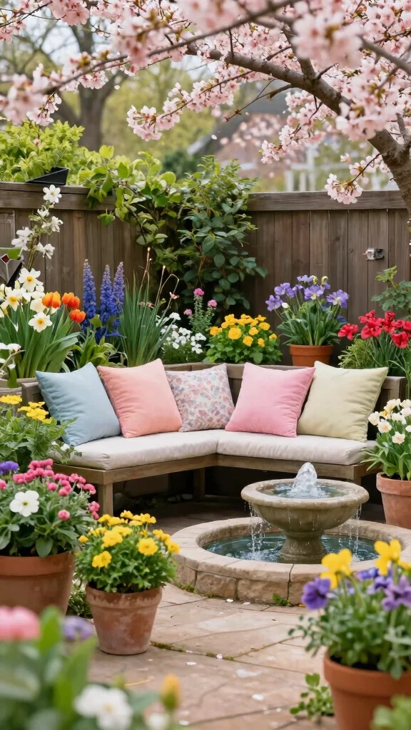 Cozy Outdoor Spaces That Celebrate Every Season in Style! - 8. Spring Blossom Sanctuary 1