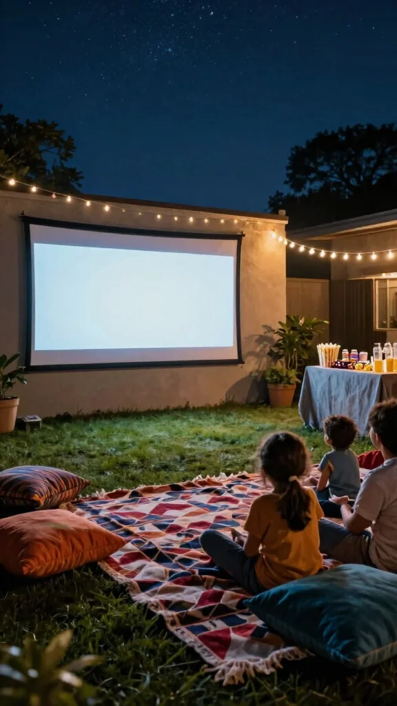  Cozy Outdoor Spaces Where Family Gatherings Become Unforgettable! -  The Movie Night Setup. 1