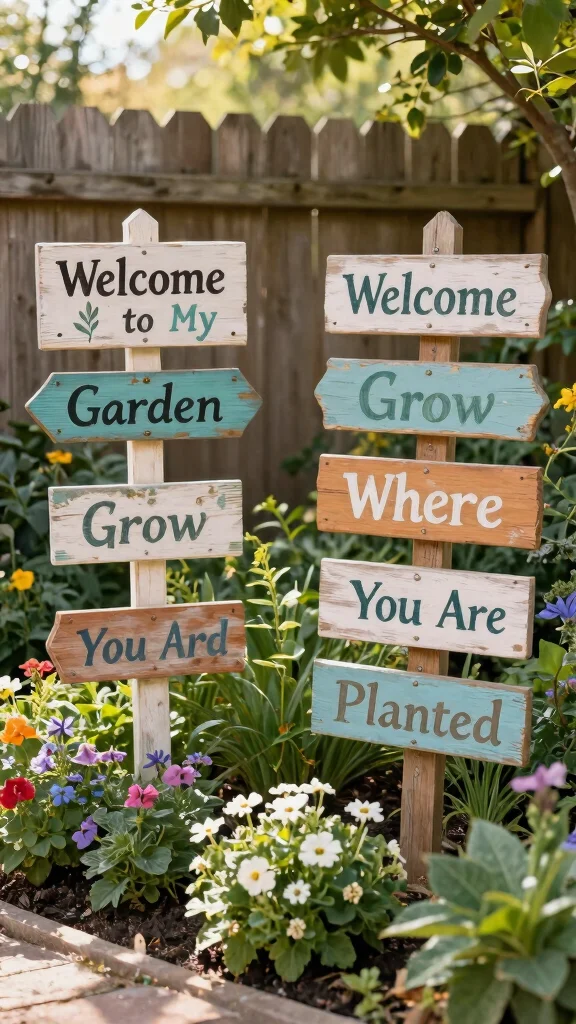 Discover 15 Inspiring DIY Garden Art Projects You Can Start Today! - 2. Whimsical Garden Signs 1