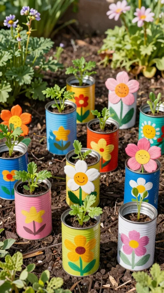 Discover 15 Inspiring DIY Garden Art Projects You Can Start Today! - 4. Upcycled Tin Can Flowers 1