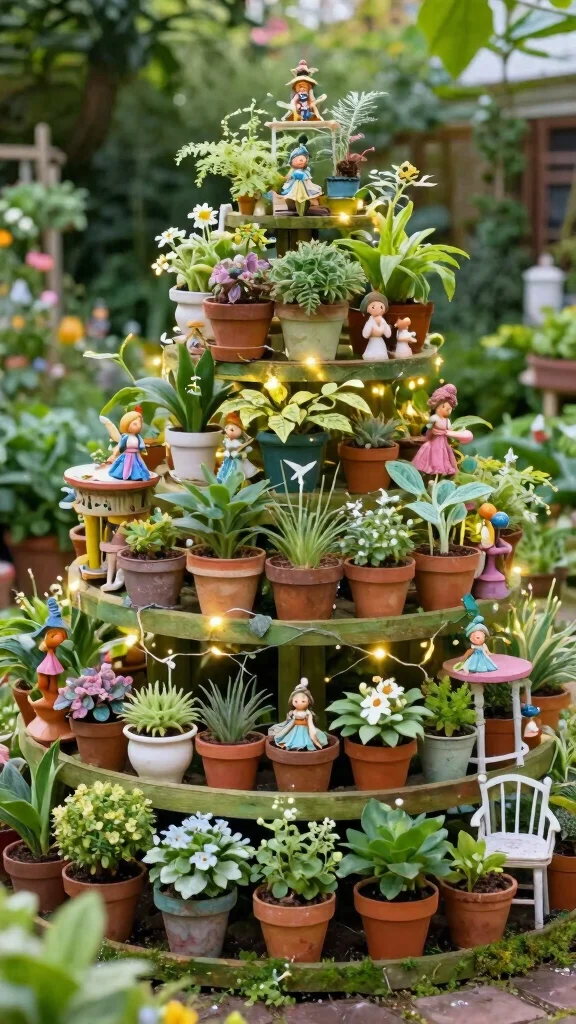 Discover the Magic of Tiered Garden Designs: 21 Ideas You Can't Miss! - 11. Fairy Garden Tiers 1