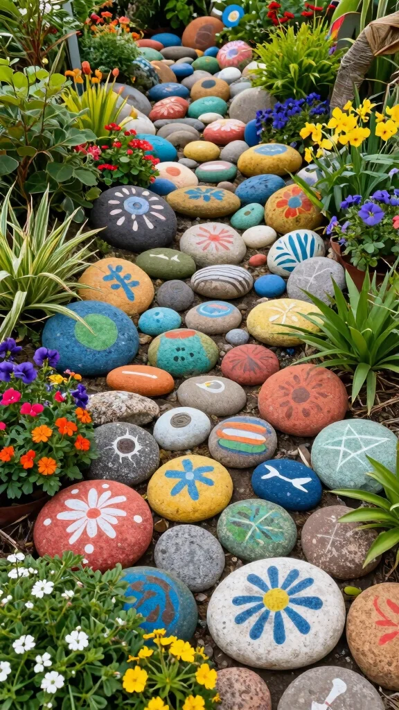 Discover the Magic of Tiered Garden Designs: 21 Ideas You Can't Miss! - 19. Whimsical Rock and Plant Art 1