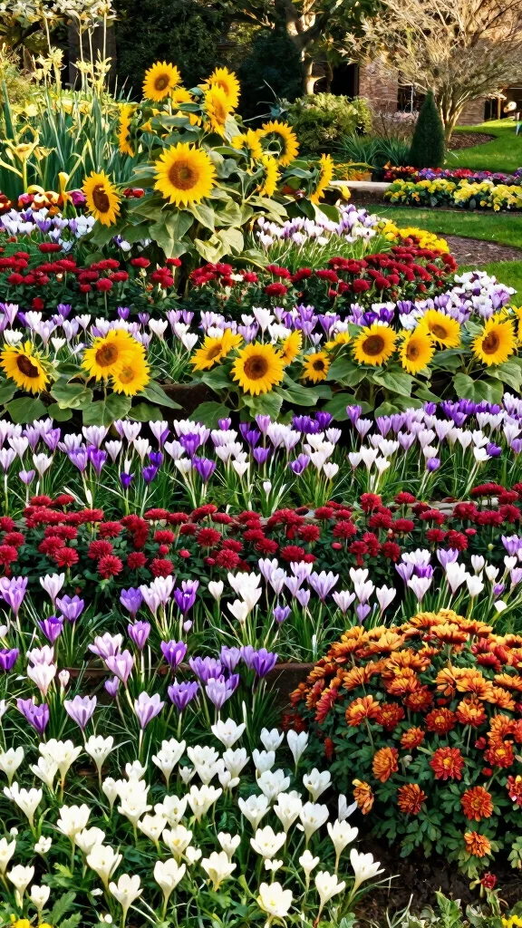 Discover the Magic of Tiered Garden Designs: 21 Ideas You Can't Miss! - 21. Seasonal Blooming Tiered Garden 1