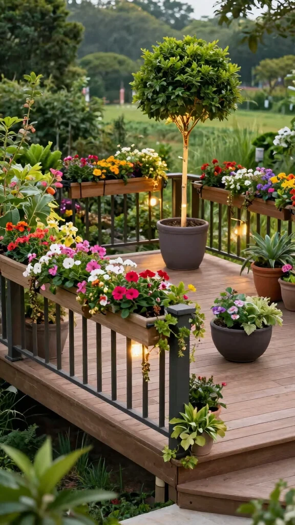 Discover the Magic of Tiered Garden Designs: 21 Ideas You Can't Miss! - 5. Elevated Deck Garden 1
