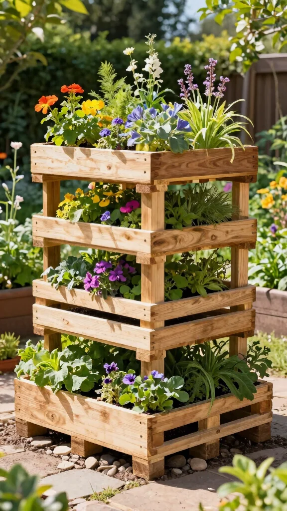 Discover the Magic of Tiered Garden Designs: 21 Ideas You Can't Miss! - 6. DIY Pallet Garden 1
