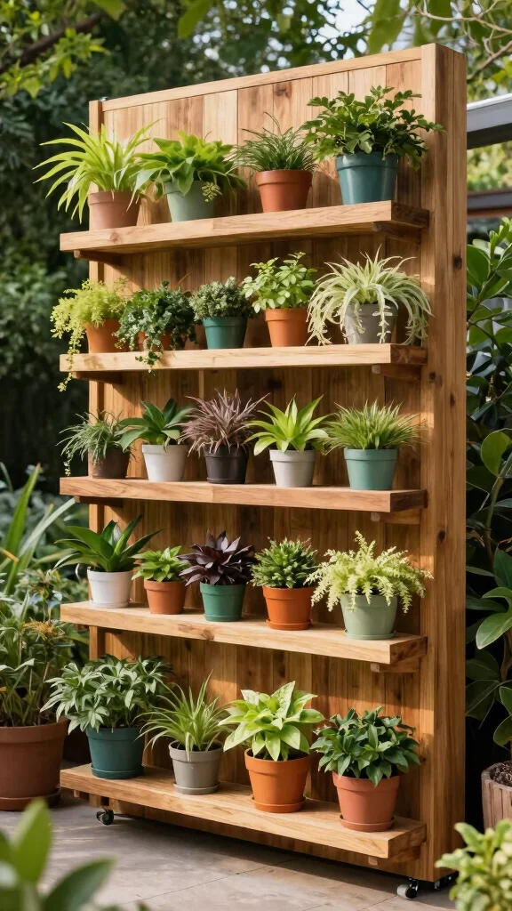Discover the Magic of Vertical Gardening on Your Patio: 18 Ideas You Can't Miss! - 12. Vertical Garden with Treated Wood 1