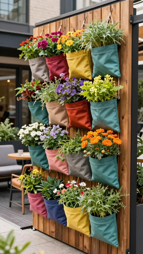 Discover the Magic of Vertical Gardening on Your Patio: 18 Ideas You Can't Miss! - 18. Vertical Garden with Planter Bags 1