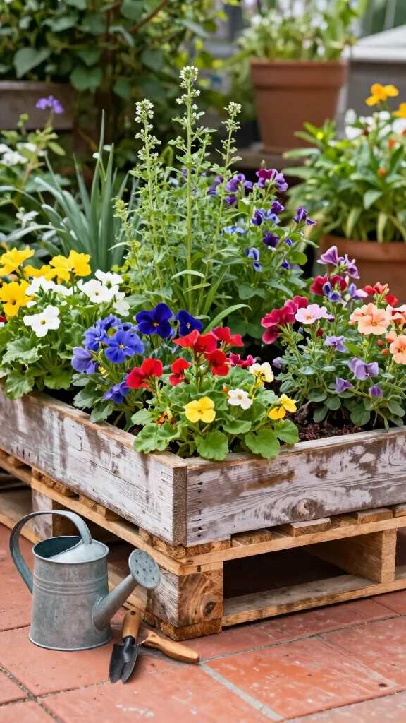 Discover the Magic of Vertical Gardening on Your Patio: 18 Ideas You Can't Miss! - 6. Repurposed Pallets 1