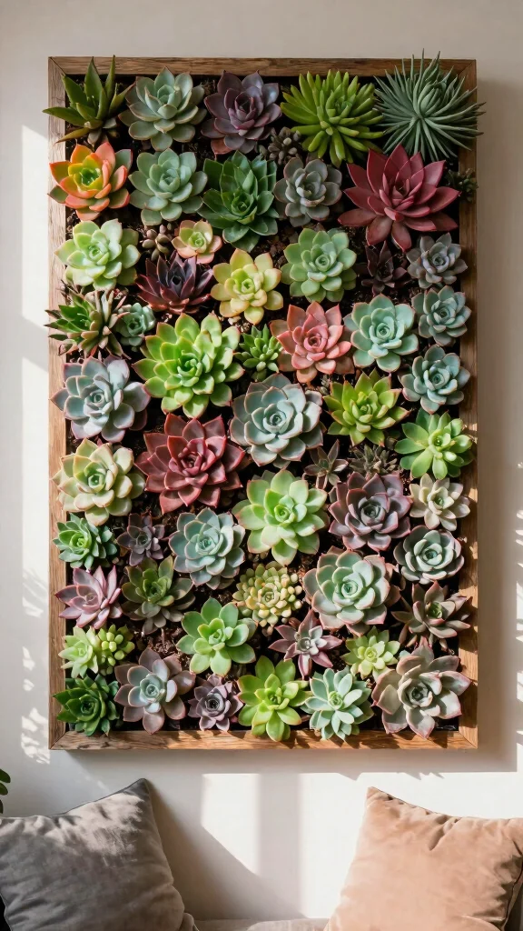 Discover the Magic of Vertical Gardening on Your Patio: 18 Ideas You Can't Miss! - 9. Vertical Succulent Wall 1