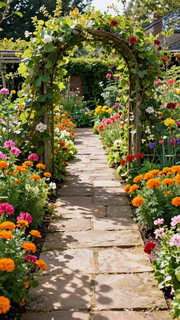 Enchanting Cottage Garden Aesthetics to Transform Your Outdoor Space  - 4. Pathways and Borders 1