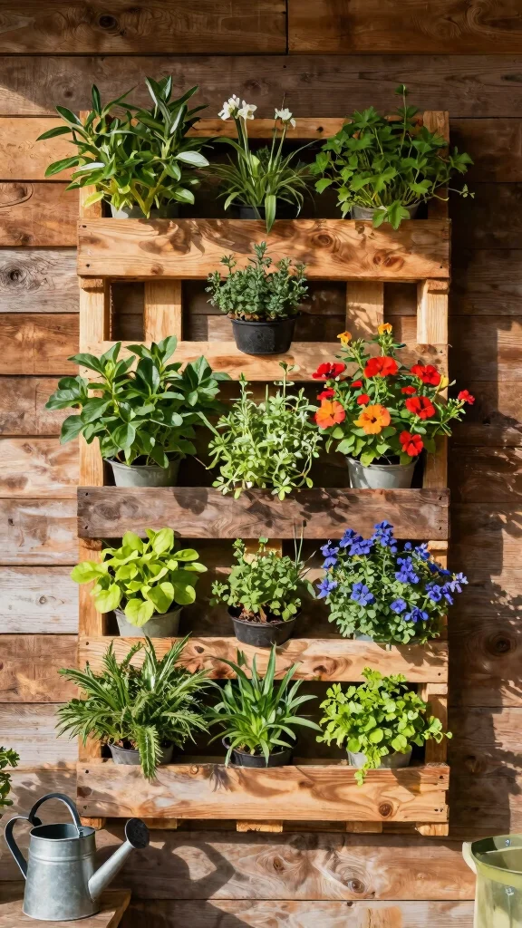 Garden Crafts DIY: 15 Fun Projects for Spring - 1. Vertical Garden Wall 1