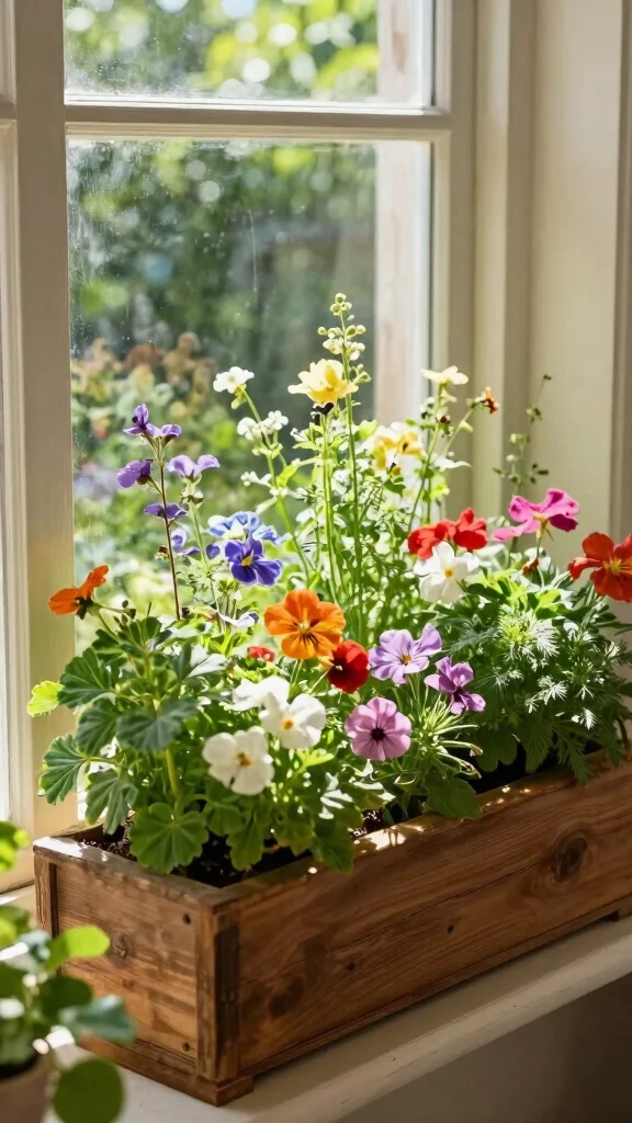 Go Green: 18 Sustainable Container Gardening Ideas for Beginners! - 15. Window Box Garden 1