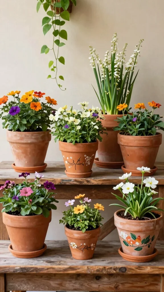 Go Green: 18 Sustainable Container Gardening Ideas for Beginners! - 2. Terracotta Pot Collection 1
