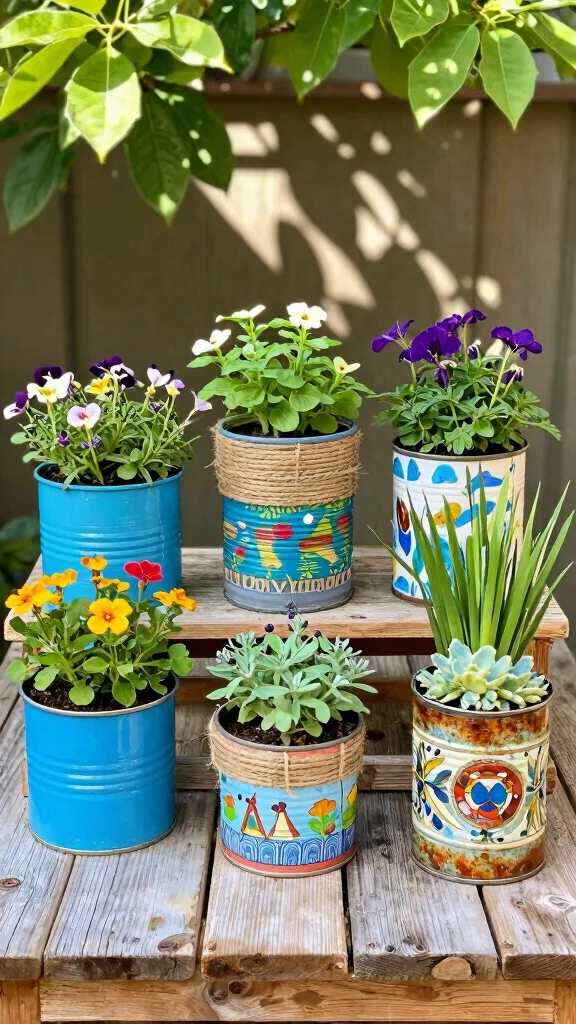 Go Green: 18 Sustainable Container Gardening Ideas for Beginners! - 5. Recycled Container Planters 1