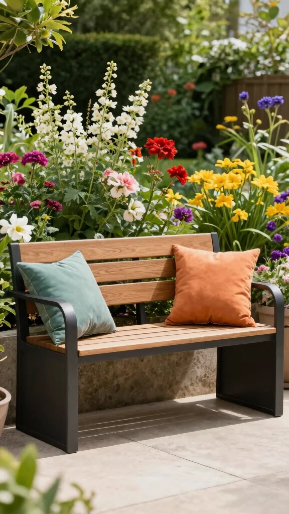 Outdoor Layout Ideas That Will Transform Your Backyard into a Stunning Retreat! - 16. Modern Garden Bench 1