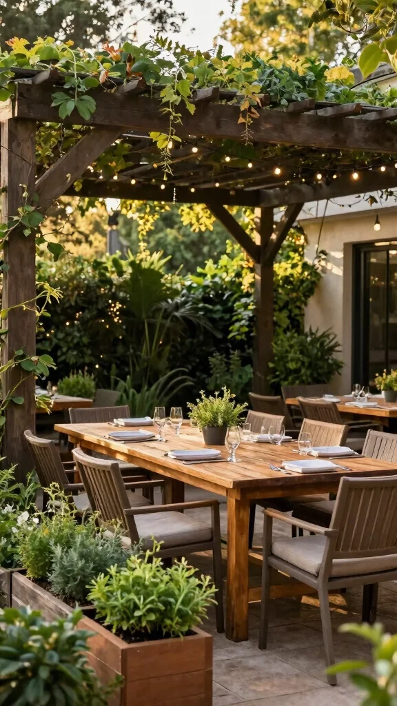 Outdoor Layout Ideas That Will Transform Your Backyard into a Stunning Retreat! - 4. Multi-functional Dining Space 1