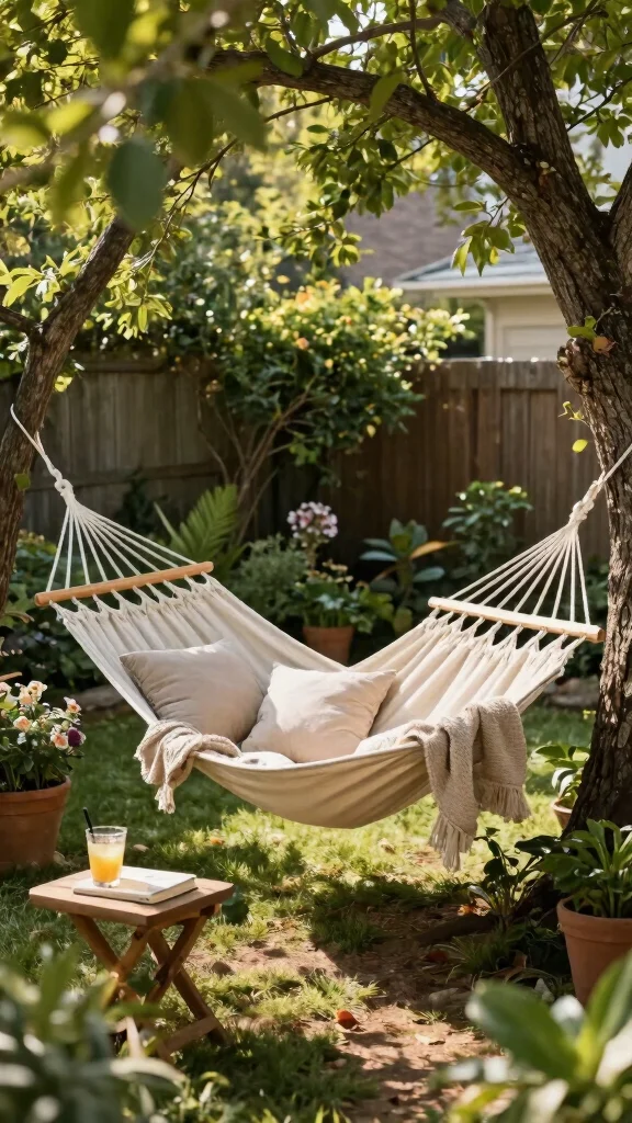 Outdoor Layout Ideas That Will Transform Your Backyard into a Stunning Retreat! - 8. Relaxing Hammock Retreat 1