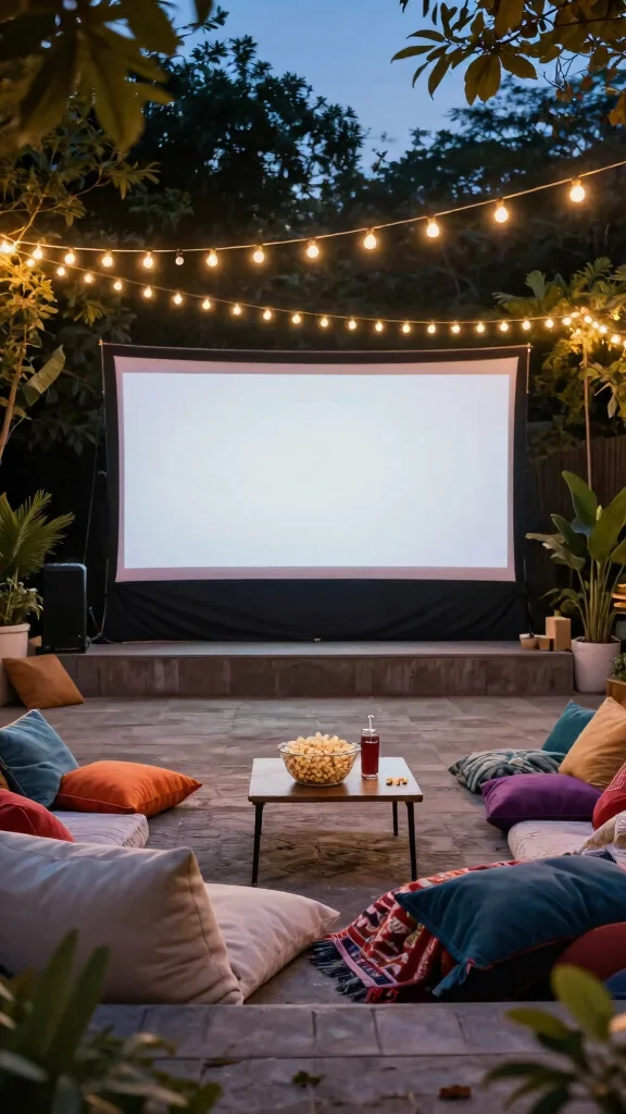 Outdoor Layout Ideas That Will Transform Your Backyard into a Stunning Retreat! - 9. Outdoor Movie Theatre 1