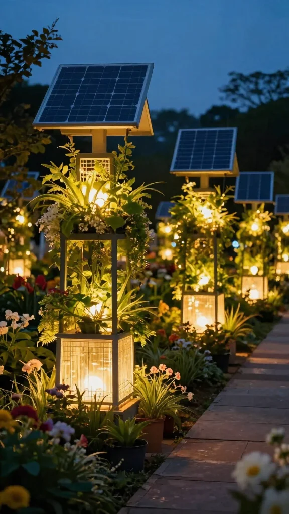  Outdoor Planter Ideas That Will Make Your Garden the Envy of the Neighborhood  - 16. Bask in the Glow with Solar Planters 1