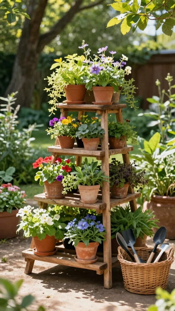  Outdoor Planter Ideas That Will Make Your Garden the Envy of the Neighborhood  - 4. Tiered Plant Stands 1