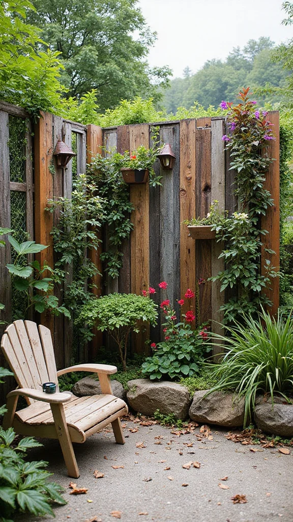 Rustic Fence DIY Projects: 15 Ideas to Enhance Your Gardening Experience! - 15. Mixed Material Fence 1