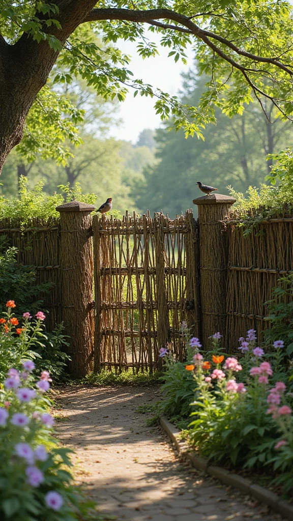 Rustic Fence DIY Projects: 15 Ideas to Enhance Your Gardening Experience! - 3. Willow Fence 1