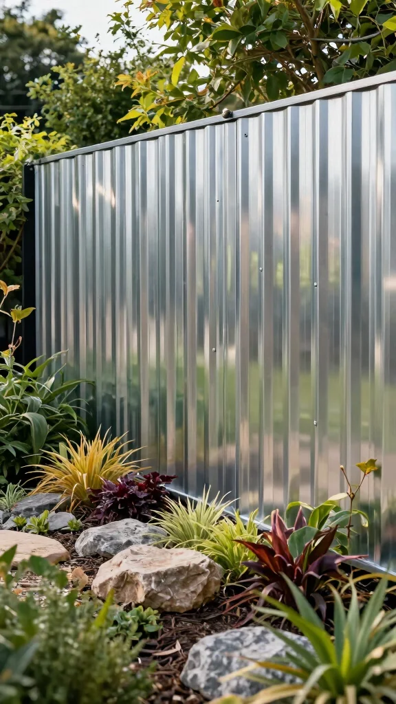 Rustic Fence DIY Projects: 15 Ideas to Enhance Your Gardening Experience! - 9. Corrugated Metal Fence 1