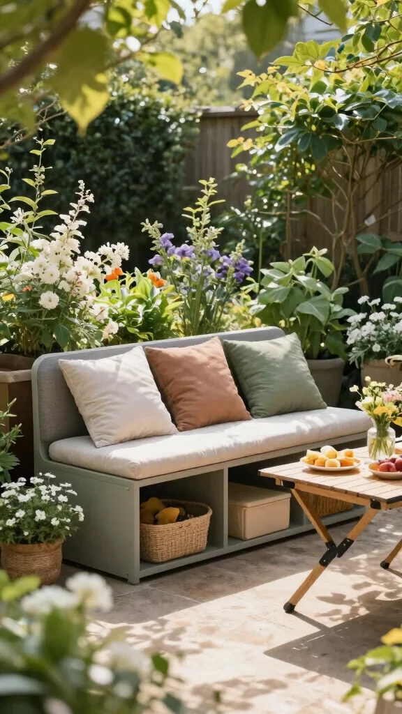 Small Garden? No Problem! 16 Square Landscaping Tips That Maximize Every Inch! - 9. Multi-Functional Furniture 1