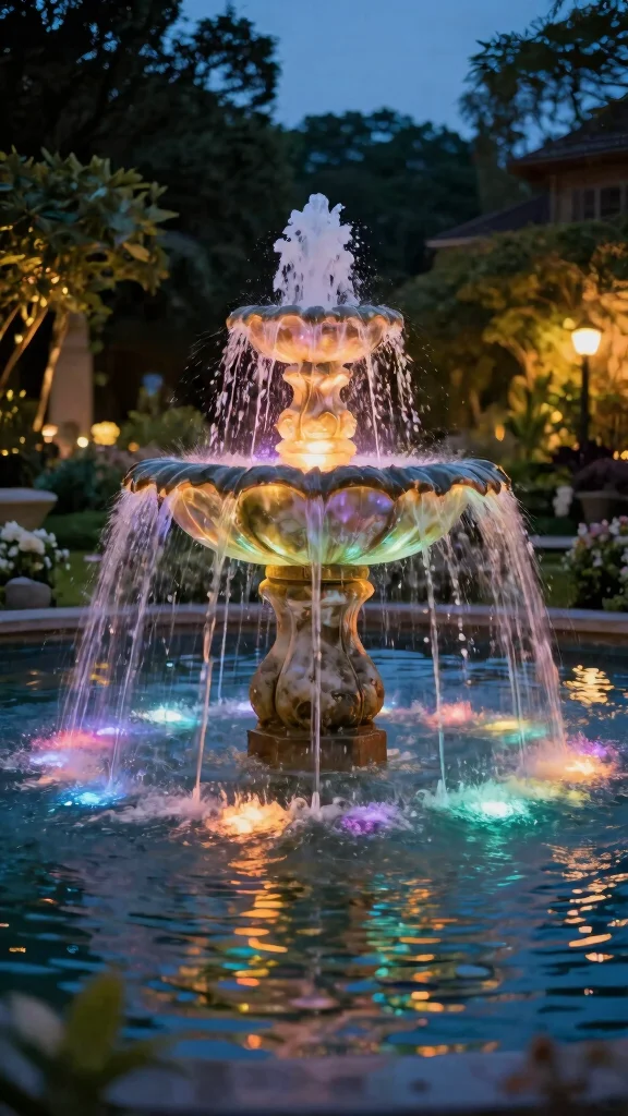 Top 17 Fountain Maintenance Tips That Will Keep Your Garden Feature Sparkling! - 13. Upgrade with LED Lighting 1
