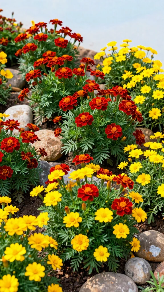 Transform Your Yard: 24 Colorful Flower Bed Combinations You Will Adore! - 1. Bold and Bright: Red and Yellow Explosion 1
