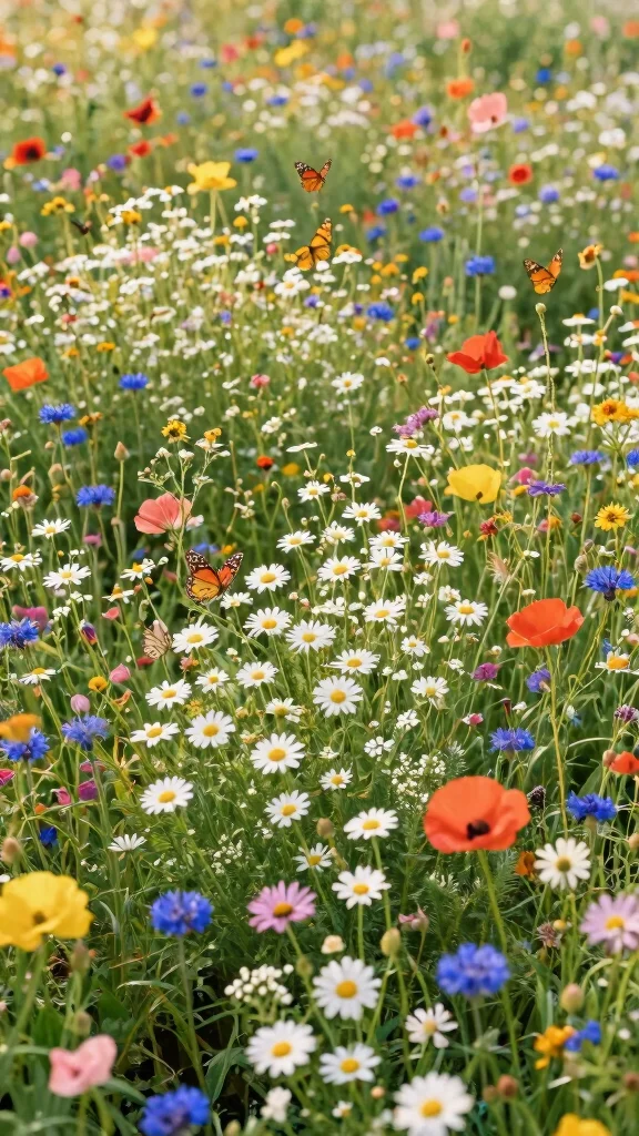 Transform Your Yard: 24 Colorful Flower Bed Combinations You Will Adore! - 5. Whimsical Charm: Mixed Wildflowers 1