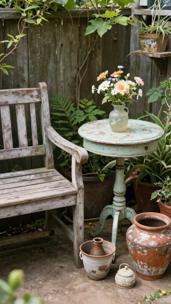 Unlock the Secrets to Mediterranean Aesthetics: 24 Design Tips for Your Dream Garden! - 15. Integrate Vintage Elements 1