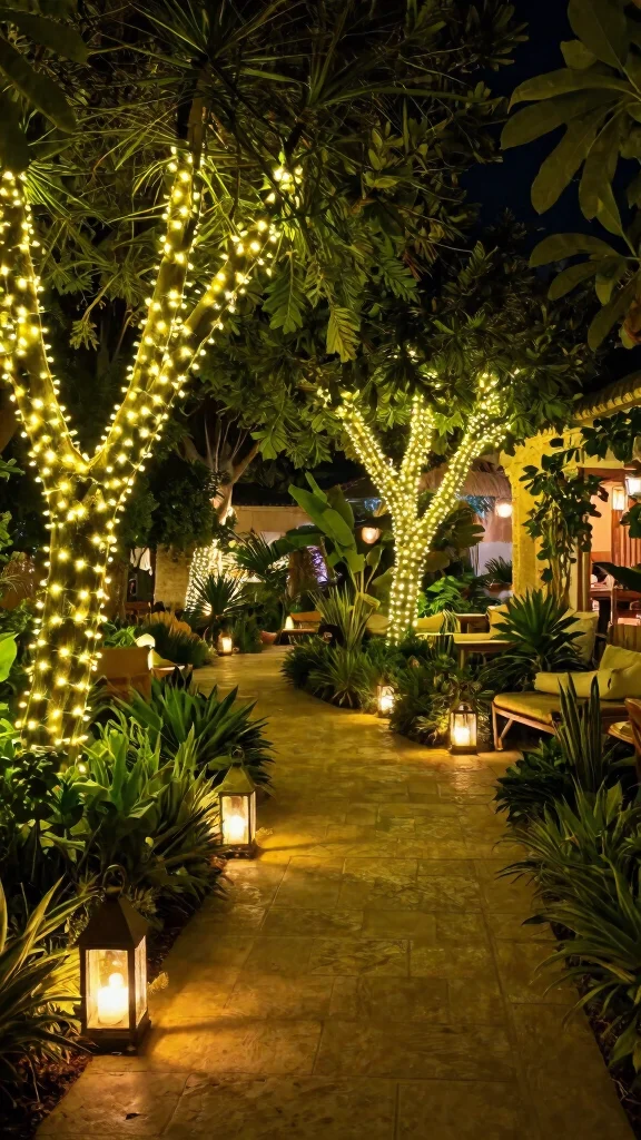 Unlock the Secrets to Mediterranean Aesthetics: 24 Design Tips for Your Dream Garden! - 17. Install Garden Lighting 1