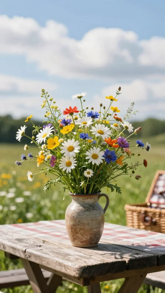 15 Gorgeous Spring Flower Arrangements for Your Next Event (Wait Until You See #11!) - 1. Whimsical Wildflower Mix 1