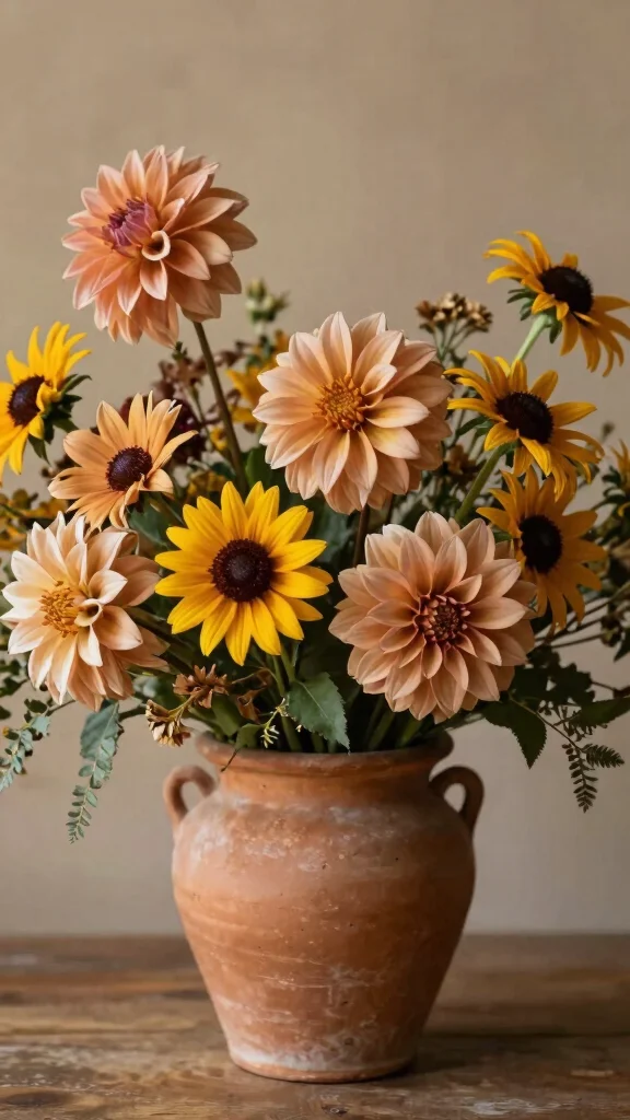 15 Gorgeous Spring Flower Arrangements for Your Next Event (Wait Until You See #11!) - 12. Seasonal Earthy Tones 1