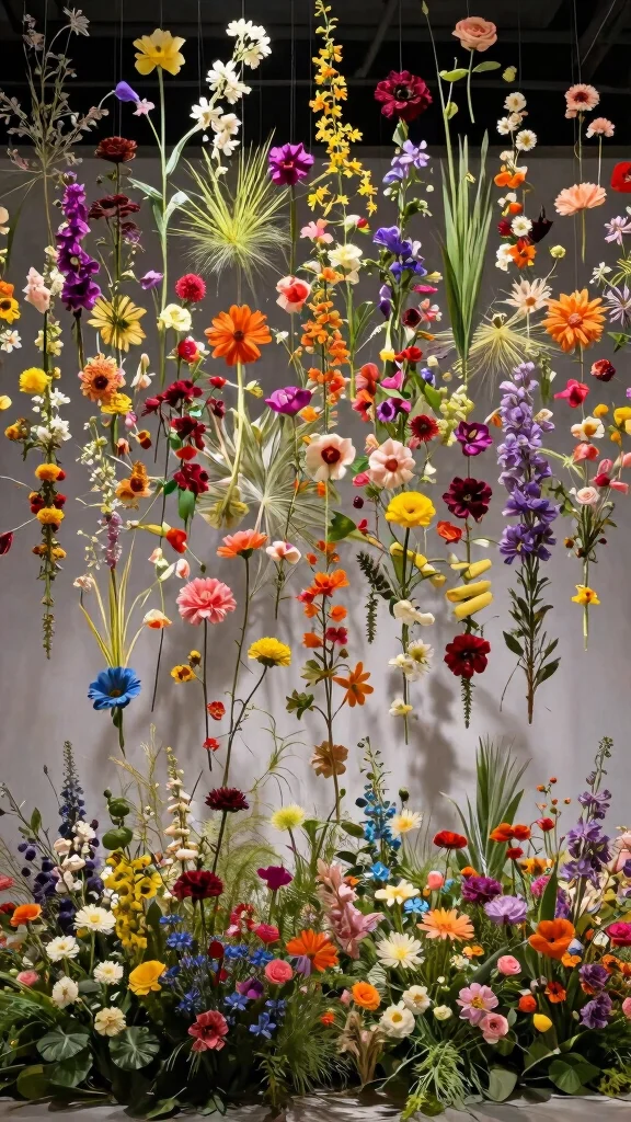 15 Gorgeous Spring Flower Arrangements for Your Next Event (Wait Until You See #11!) - 13. Artistic Floral Installation 1