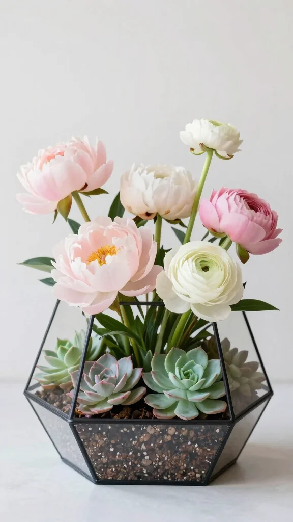 15 Gorgeous Spring Flower Arrangements for Your Next Event (Wait Until You See #11!) - 4. Pastel Charm with Succulents 1