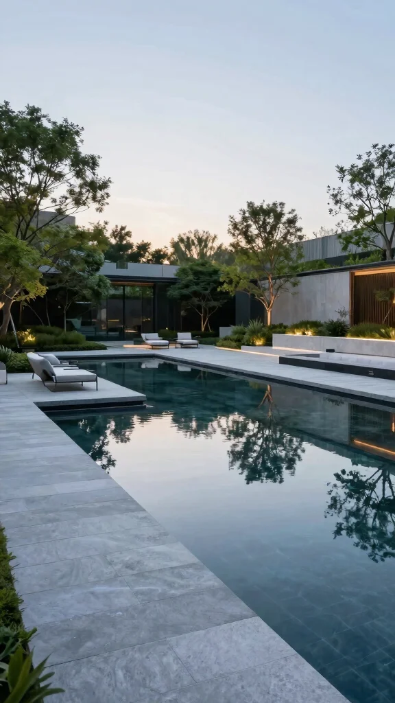 15 Stunning Contemporary Water Features That Will Elevate Your Garden Aesthetics! - 3. Contemporary Reflecting Pools 1
