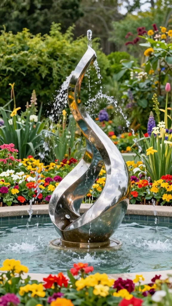 15 Stunning Contemporary Water Features That Will Elevate Your Garden Aesthetics! - 5. Artistic Water Sculptures 1