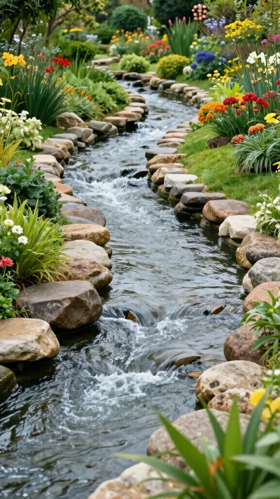 15 Stunning Contemporary Water Features That Will Elevate Your Garden Aesthetics! - 6. River-Style Water Features 1