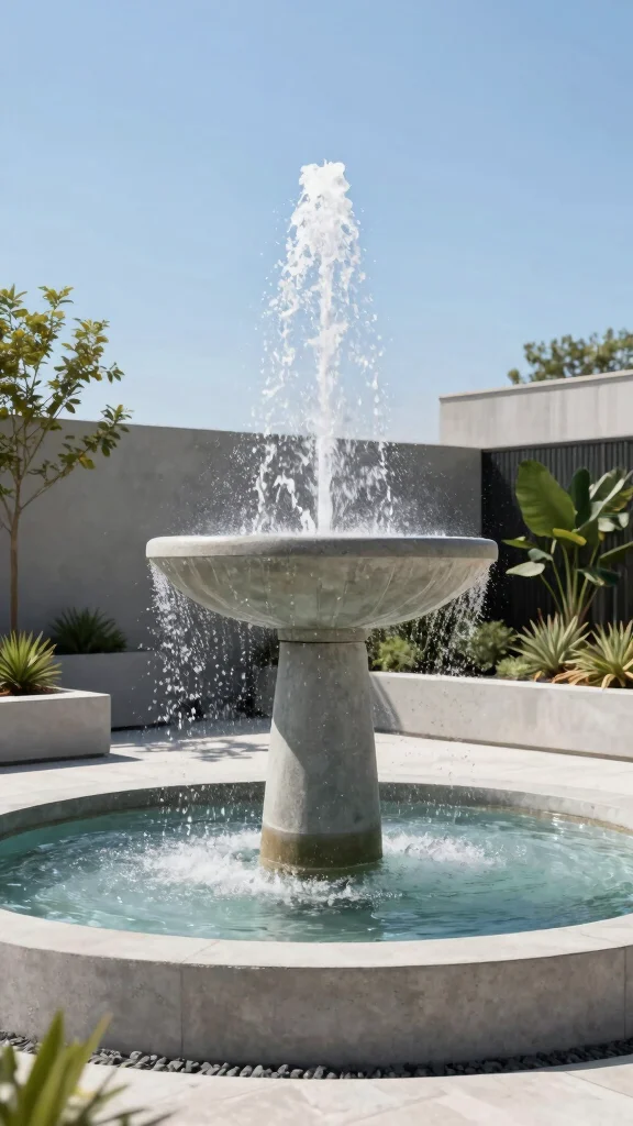 15 Stunning Contemporary Water Features That Will Elevate Your Garden Aesthetics! - 9. Minimalist Spouting Fountains 1