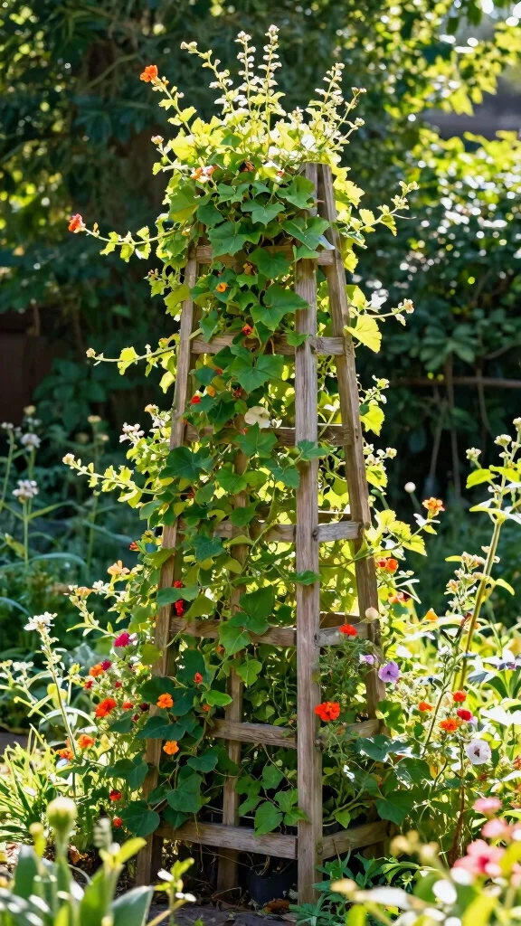 15 Thrifty Yet Stylish Landscaping Hacks for a Gorgeous Garden on a Budget! - 12. Create a Trellis for Climbing Plants 1