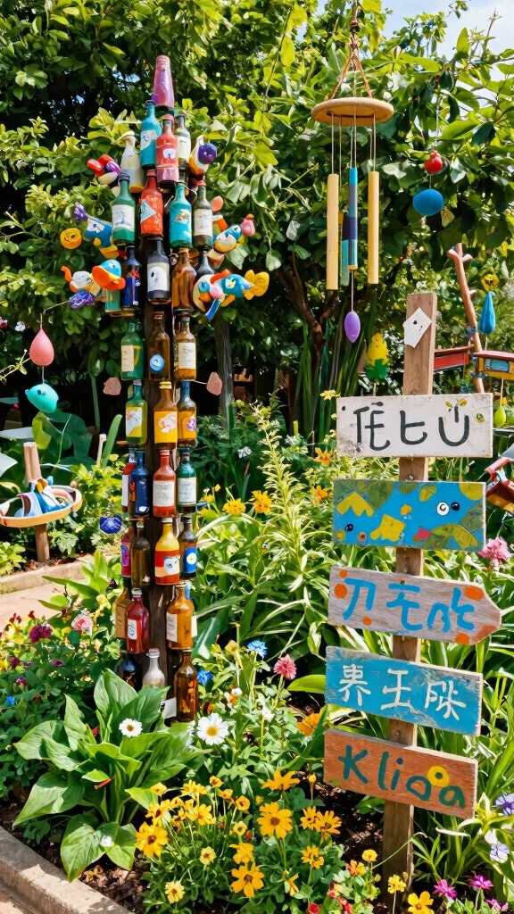 15 Thrifty Yet Stylish Landscaping Hacks for a Gorgeous Garden on a Budget! - 4. DIY Garden Art 1