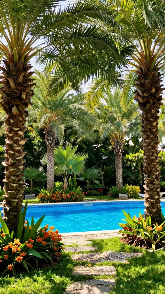 20 Lush Intex Pool Landscaping Ideas to Create Your Own Tropical Paradise! - 1. Tropical Oasis with Palm Trees 1