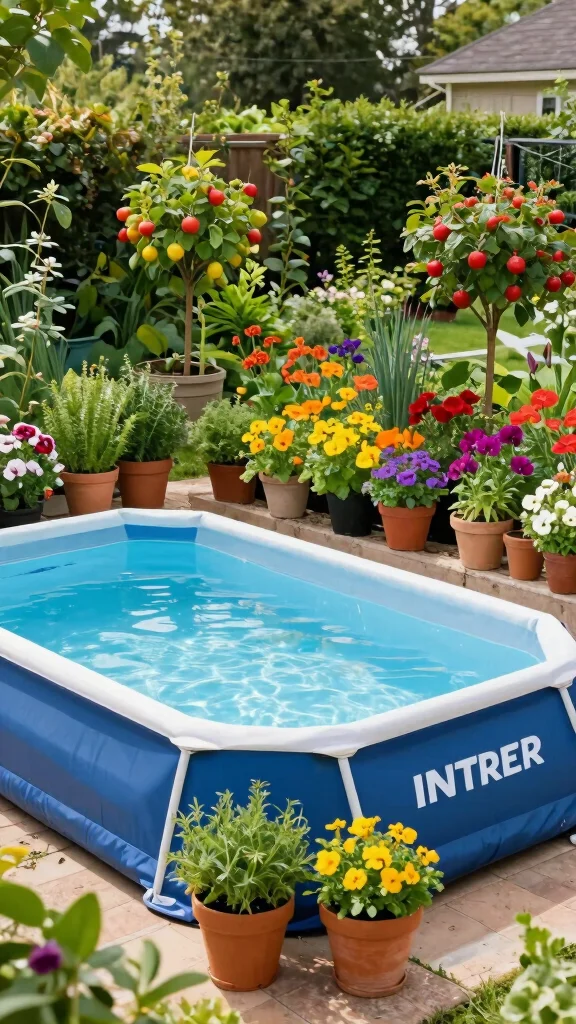 20 Lush Intex Pool Landscaping Ideas to Create Your Own Tropical Paradise! - 10. Edible Landscaping 1