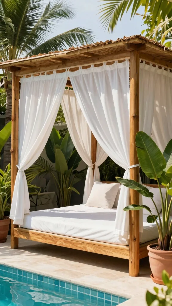 20 Lush Intex Pool Landscaping Ideas to Create Your Own Tropical Paradise! - 6. Luxurious Poolside Cabanas 1