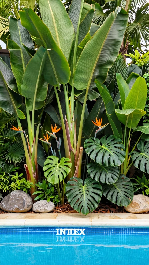 20 Lush Intex Pool Landscaping Ideas to Create Your Own Tropical Paradise! - 7. Exotic Plant Arrangements 1