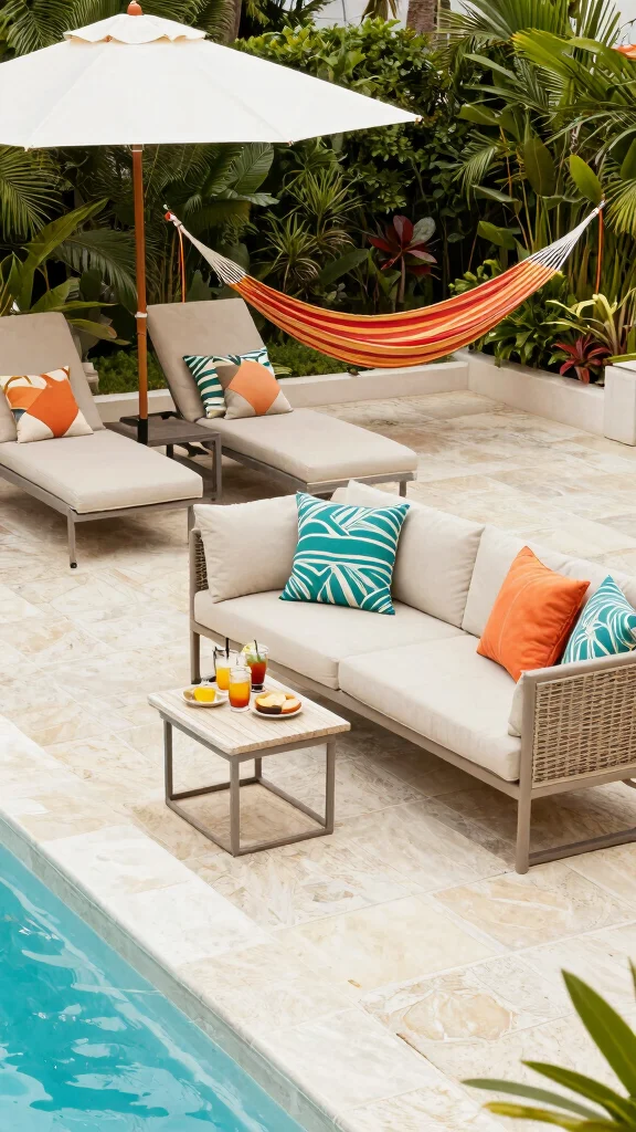 20 Lush Intex Pool Landscaping Ideas to Create Your Own Tropical Paradise! - 9. Stylish Poolside Furniture 1